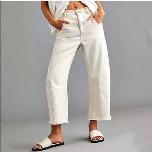 Free People Extreme Barrel Jean in Ecru